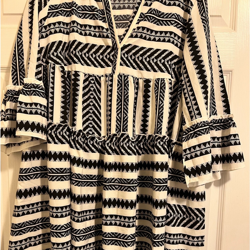 BRAND NEW, never worn before! Black and white knee length dress